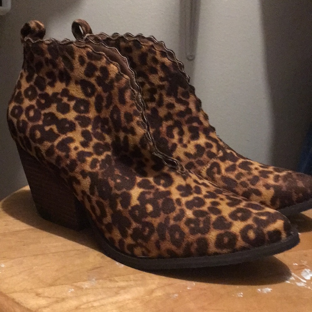 Never been worn leopard print booties